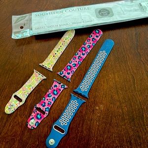 3 smartwatch bands.Southern Couture-NWT.Others-gently used. Price includes all 3